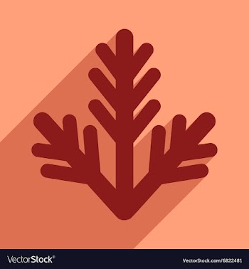 Flat icon with long shadow fur-tree branch vector image