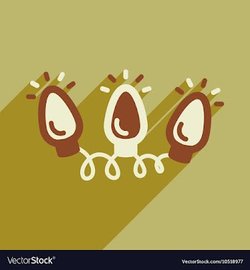 Flat icon with long shadow garland flashlights vector image