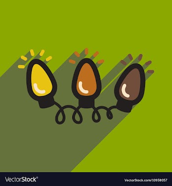 Flat icon with long shadow garland flashlights vector image