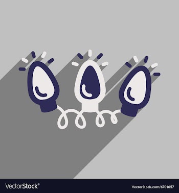 Flat icon with long shadow garland flashlights vector image