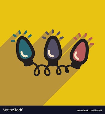 Flat icon with long shadow garland flashlights vector image