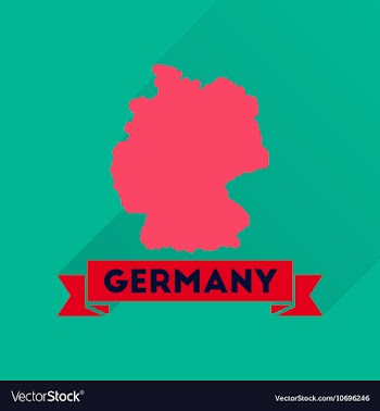 Flat icon with long shadow Germany map vector image