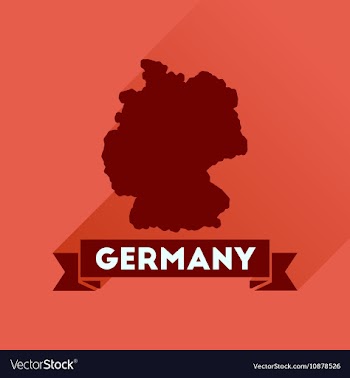 Flat icon with long shadow Germany map vector image