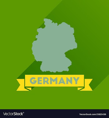 Flat icon with long shadow Germany map vector image
