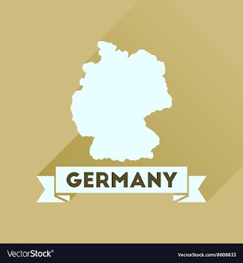 Flat icon with long shadow Germany map vector image
