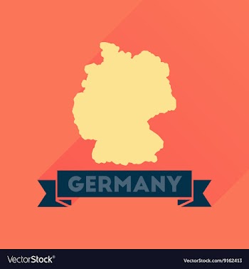 Flat icon with long shadow Germany map vector image