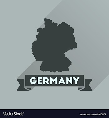 Flat icon with long shadow Germany map vector image