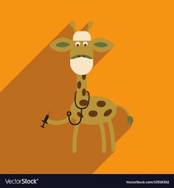 Flat icon with long shadow giraffe cartoon vector image