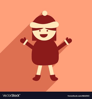 Flat icon with long shadow Girl in winter clothes vector image