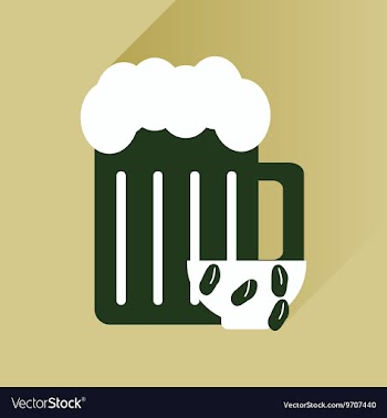 Flat icon with long shadow glass of beer and vector image