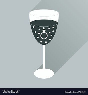 Flat icon with long shadow glass of champagne with vector image