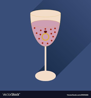 Flat icon with long shadow glass of champagne with vector image