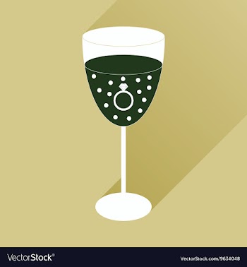 Flat icon with long shadow glass of champagne with vector image