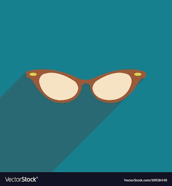 Flat icon with long shadow glasses accessory vector image