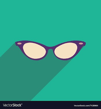 Flat icon with long shadow glasses accessory vector image