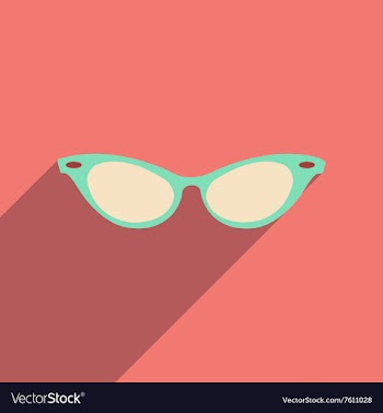 Flat icon with long shadow glasses accessory vector image