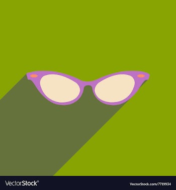Flat icon with long shadow glasses accessory vector image