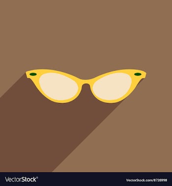 Flat icon with long shadow glasses accessory vector image