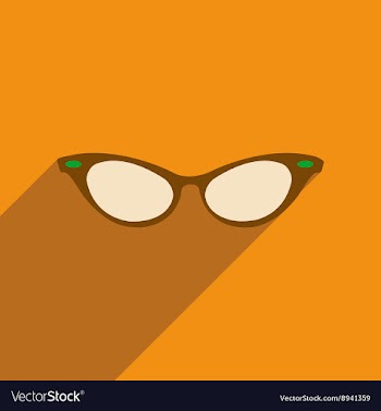 Flat icon with long shadow glasses accessory vector image