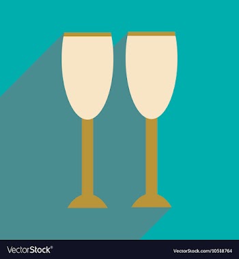 Flat icon with long shadow glasses of champagne vector image