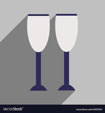 Flat icon with long shadow glasses of champagne vector image