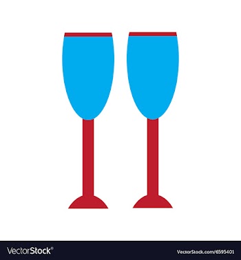 Flat icon with long shadow glasses of champagne vector image
