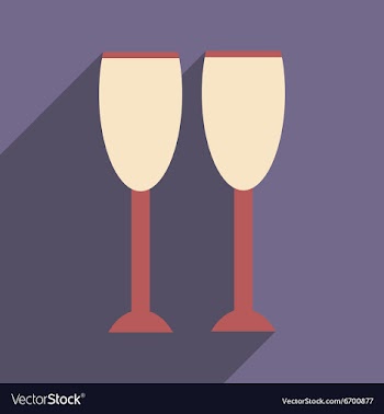 Flat icon with long shadow glasses of champagne vector image