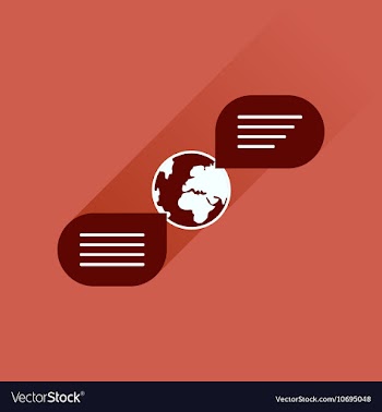 Flat icon with long shadow global communication vector image