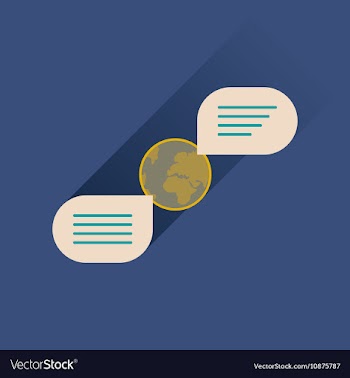 Flat icon with long shadow global communication vector image