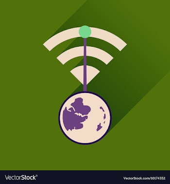 Flat icon with long shadow Globe internet vector image