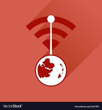Flat icon with long shadow Globe internet vector image