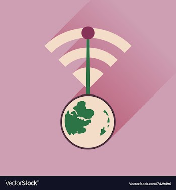 Flat icon with long shadow Globe internet vector image