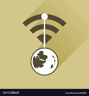 Flat icon with long shadow Globe internet vector image