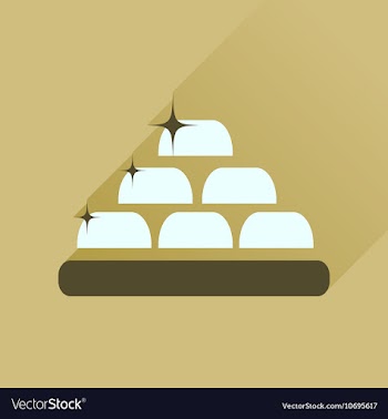 Flat icon with long shadow gold bullion vector image