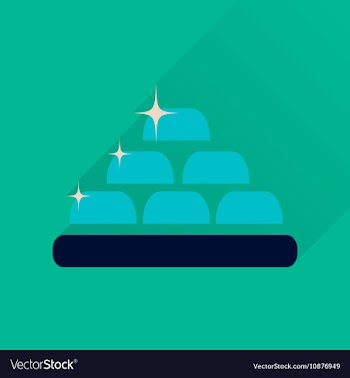 Flat icon with long shadow gold bullion vector image