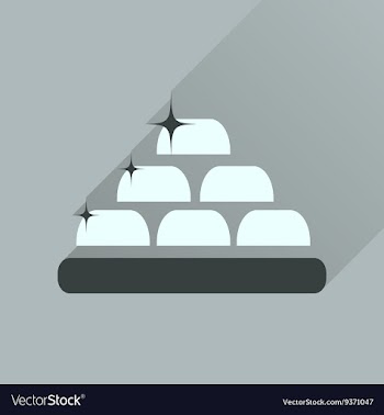 Flat icon with long shadow gold bullion vector image