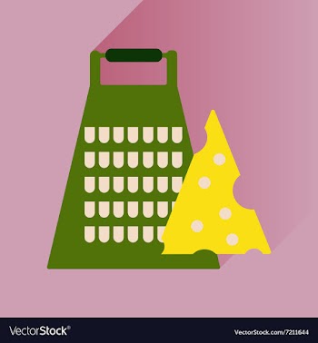 Flat icon with long shadow Grater and cheese vector image