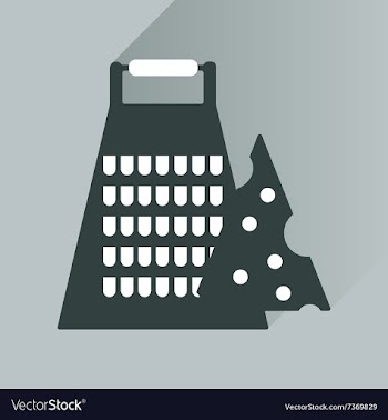Flat icon with long shadow Grater and cheese vector image