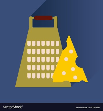 Flat icon with long shadow Grater and cheese vector image