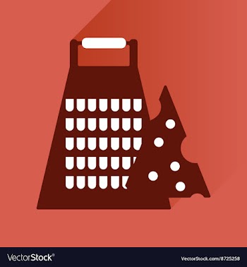 Flat icon with long shadow Grater and cheese vector image