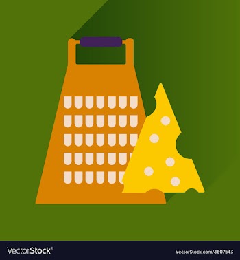 Flat icon with long shadow Grater and cheese vector image