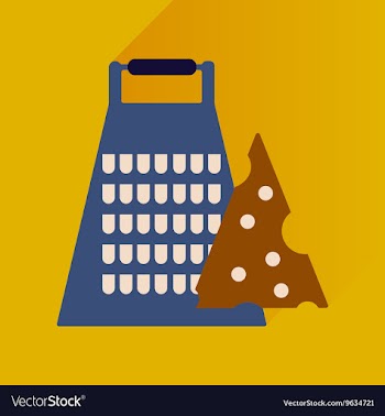 Flat icon with long shadow Grater and cheese vector image