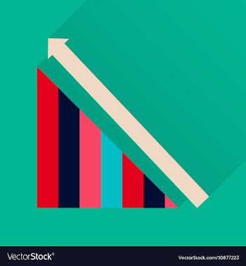 Flat icon with long shadow growing schedule vector image