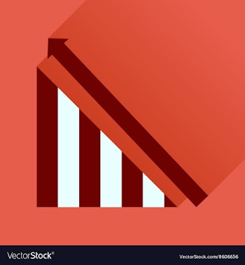 Flat icon with long shadow growing schedule vector image