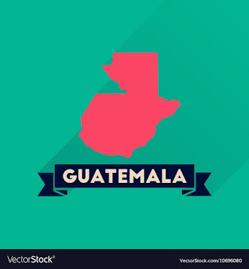 Flat icon with long shadow Guatemala map vector image