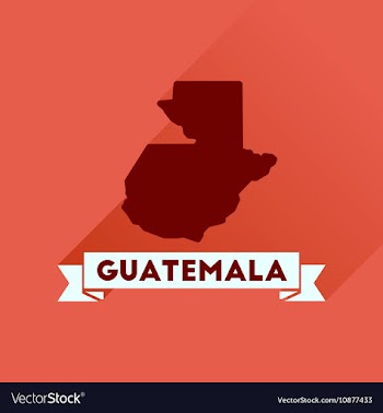 Flat icon with long shadow Guatemala map vector image
