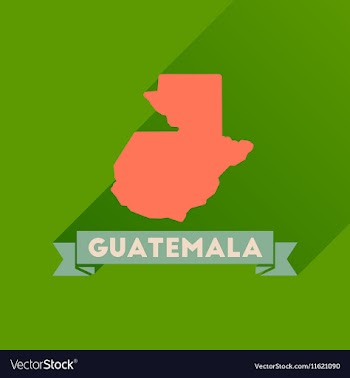 Flat icon with long shadow Guatemala map vector image