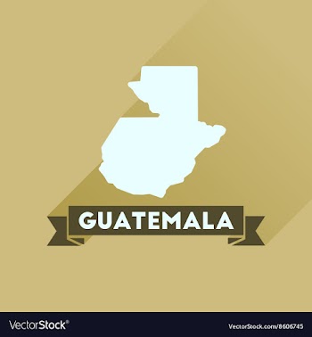 Flat icon with long shadow Guatemala map vector image