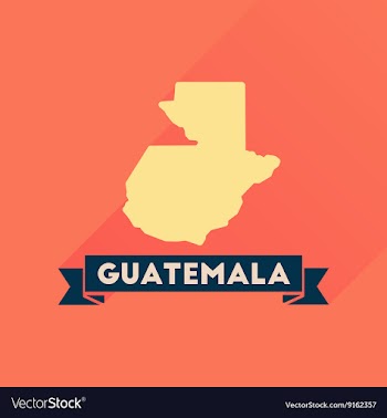 Flat icon with long shadow Guatemala map vector image