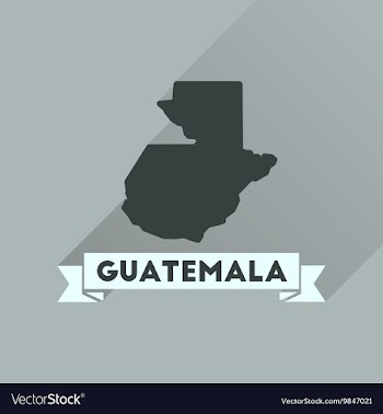 Flat icon with long shadow Guatemala map vector image